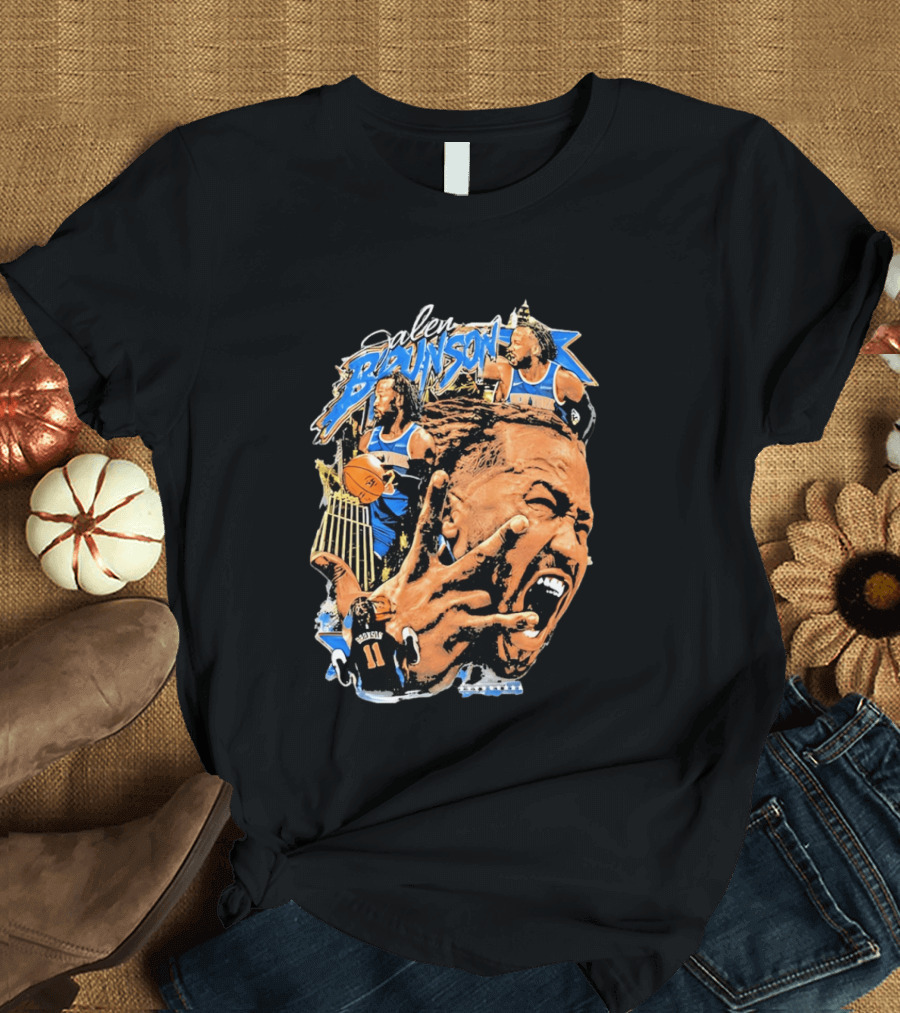 New York Knicks Jalen Brunson Basketball Collage Sports T-Shirt