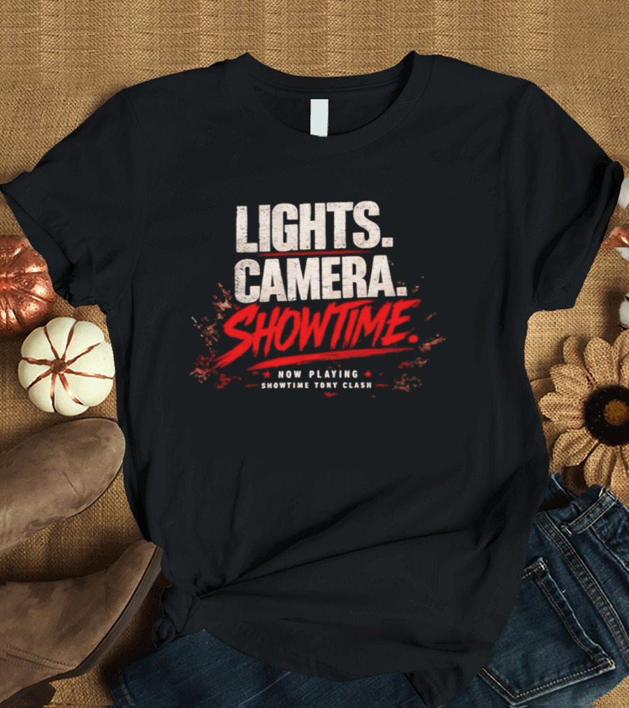 Lights Camera Showtime Now Playing Showtime Tony Clash T-Shirt