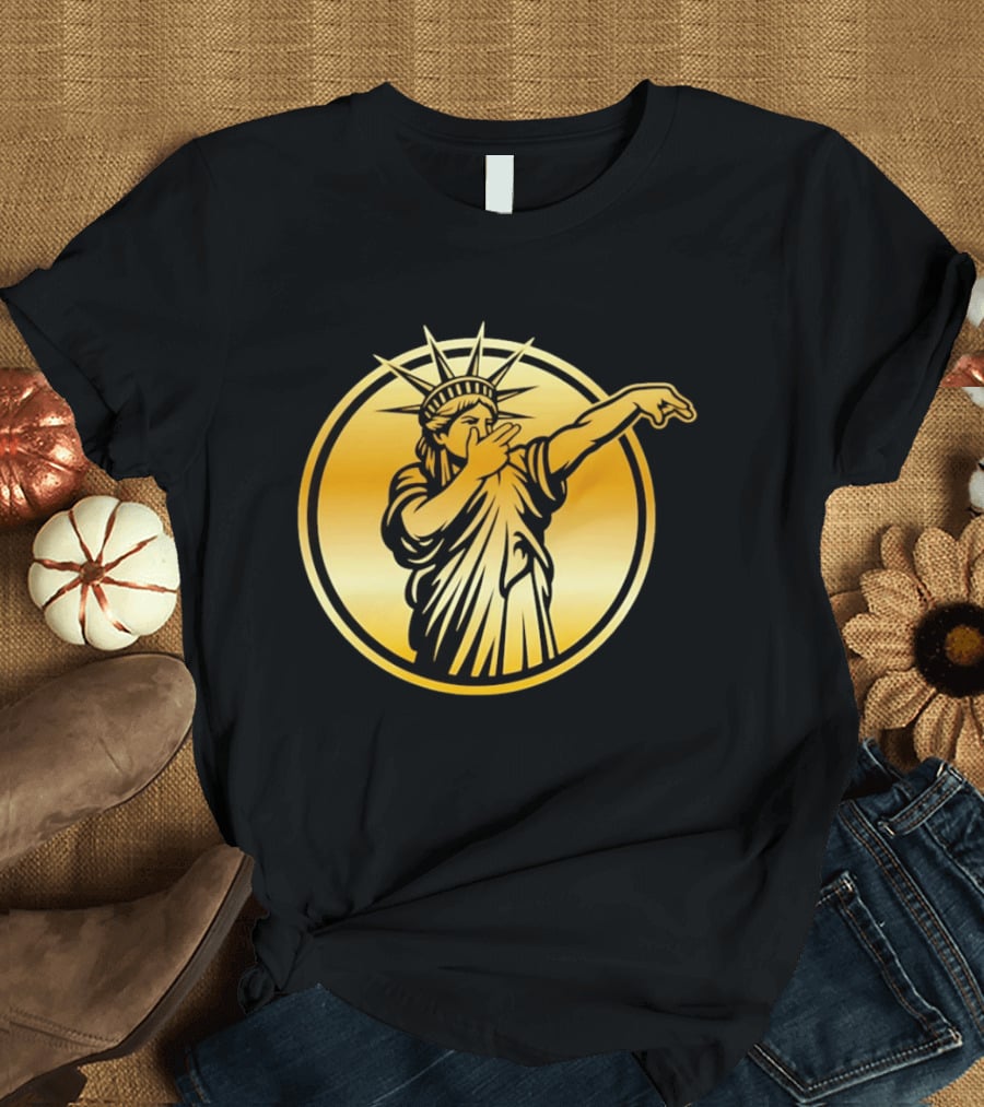 New York Knicks Jalen Brunson Statue Of Liber3 Gold T-Shirt
