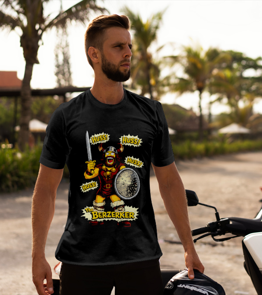 The Berzerker Huss Warrior Viking Berserker With Sword And Shield T-Shirt