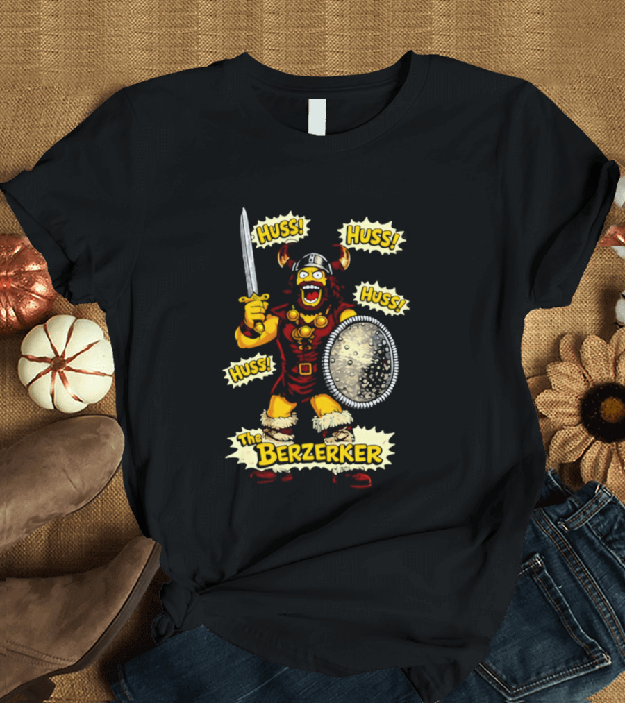 The Berzerker Huss Warrior Viking Berserker With Sword And Shield T-Shirt