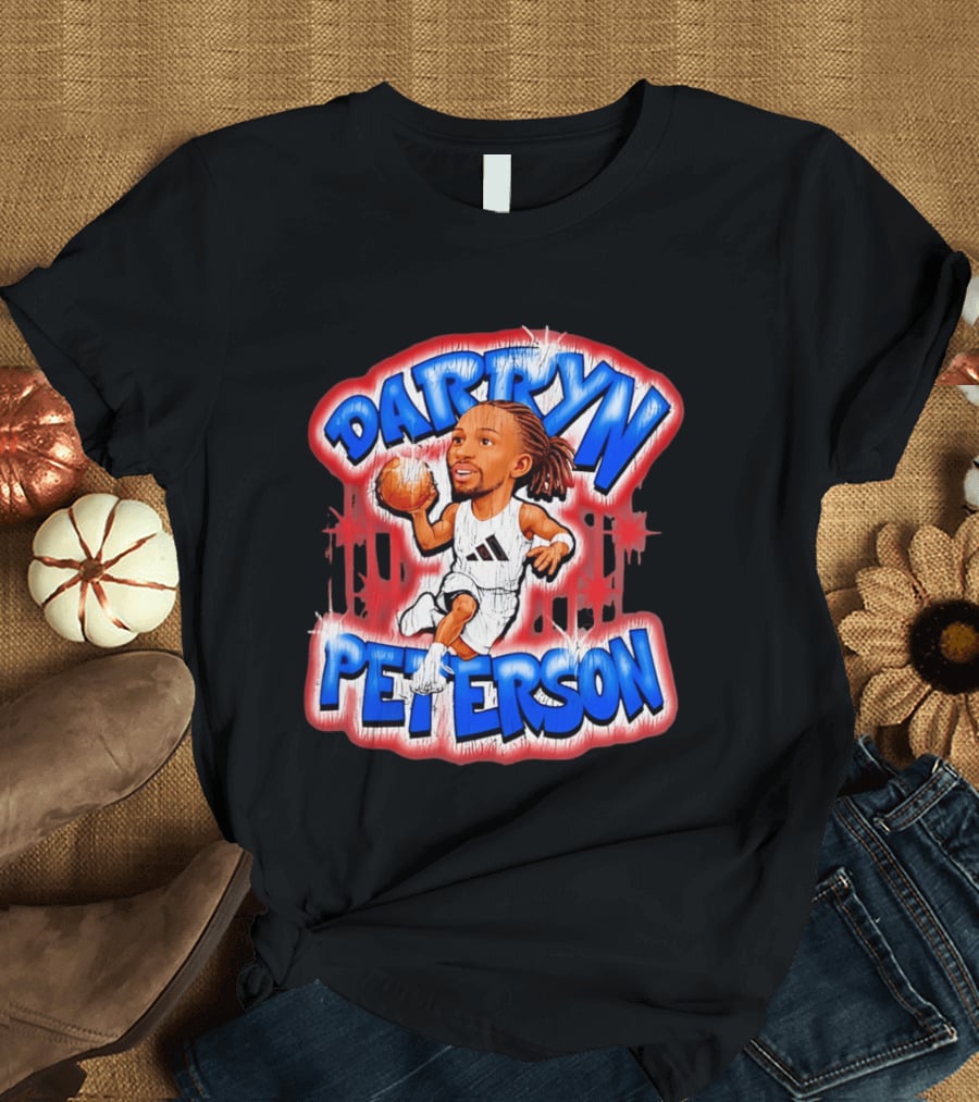 Darryn Peterson Kansas Jayhawks Basketball Caricature T-Shirt