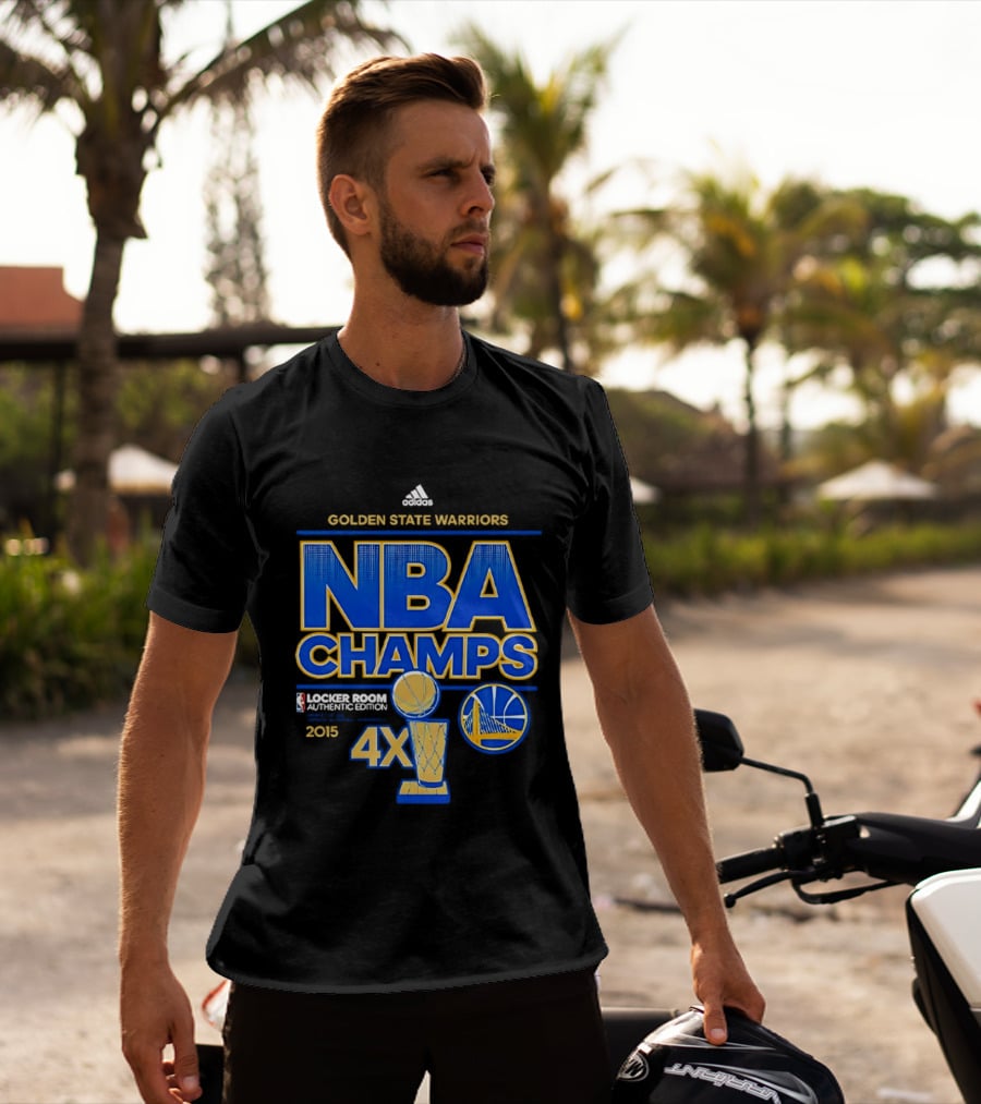 Golden State Warriors NBA Champs 2015 4X Locker Room Authentic Edition T-Shirt