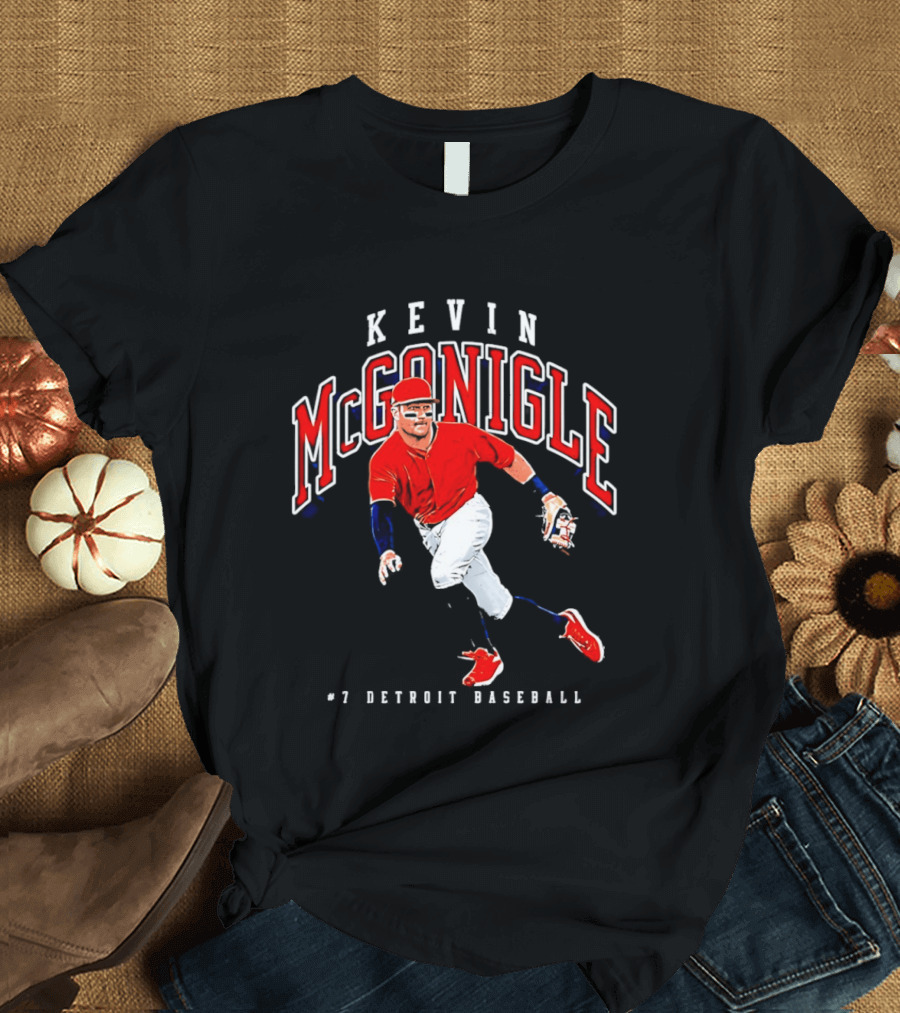 Kevin McGonigle Red Jersey Detroit Baseball #7 Collegiate T-Shirt