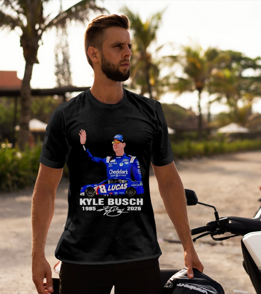 Kyle Busch 1985 2026 Lucas Oil Cheddar's Scratch Kitchen T-Shirt