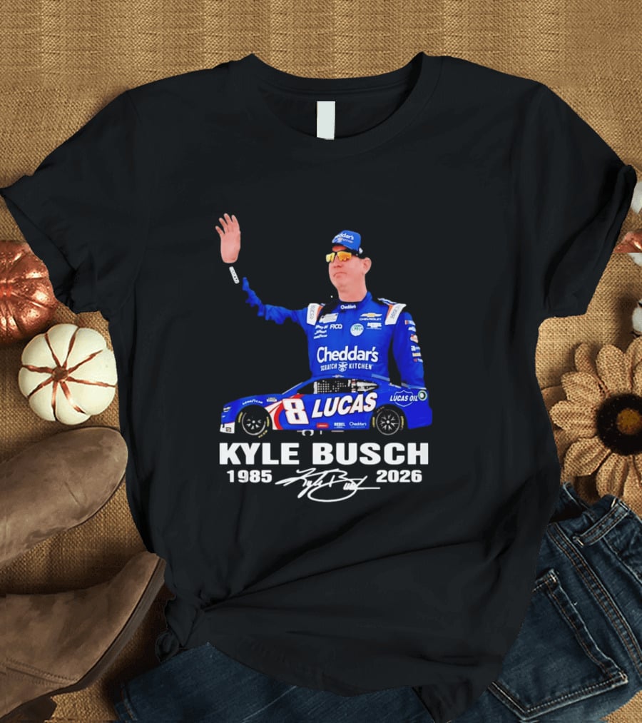 Kyle Busch 1985 2026 Lucas Oil Cheddar's Scratch Kitchen T-Shirt