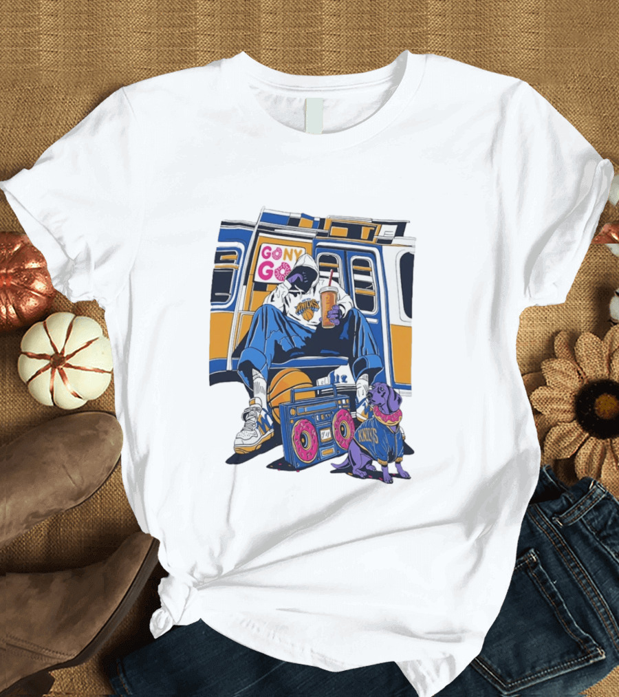 Knicks New York Subway GoNY Go Donut Streetwear Basketball T-Shirt