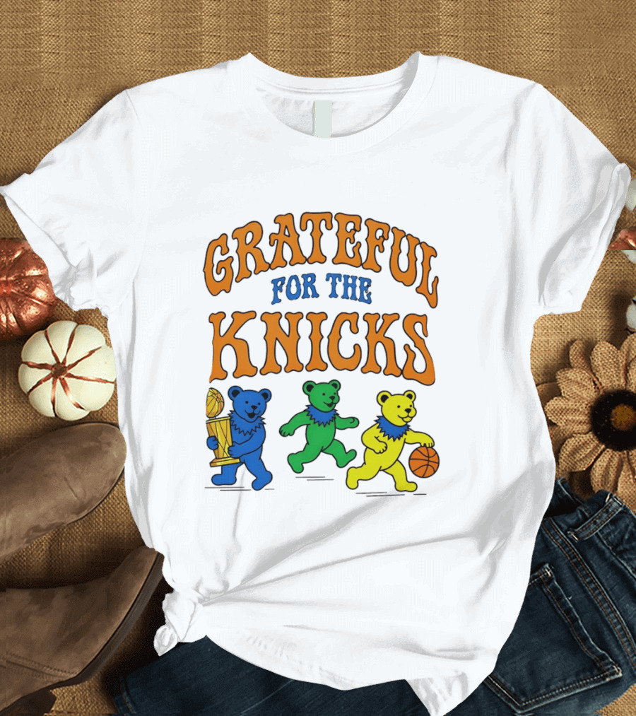 Grateful Dead New York Knicks Bears Basketball Trophy T-Shirt