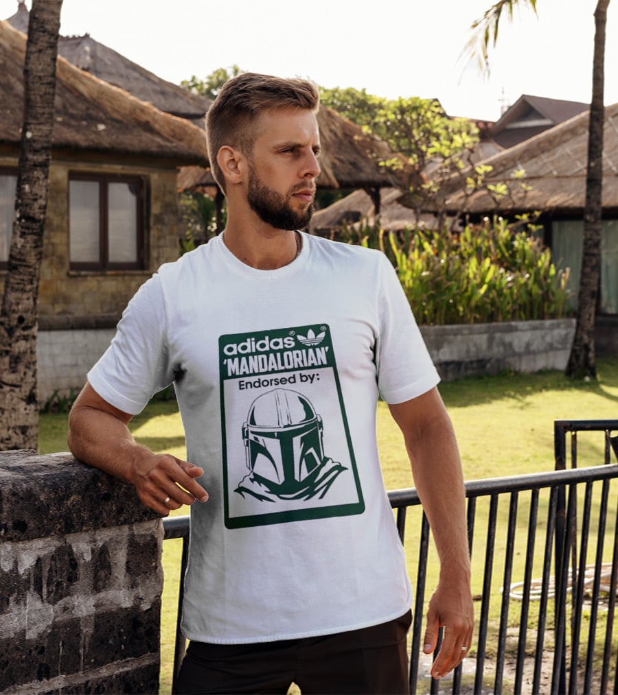 Adidas Mandalorian Endorsed By Star Wars Helmet T-Shirt