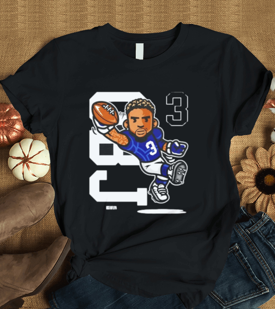Odell Beckham Jr. 3 New York Giants Character Catch T-Shirt