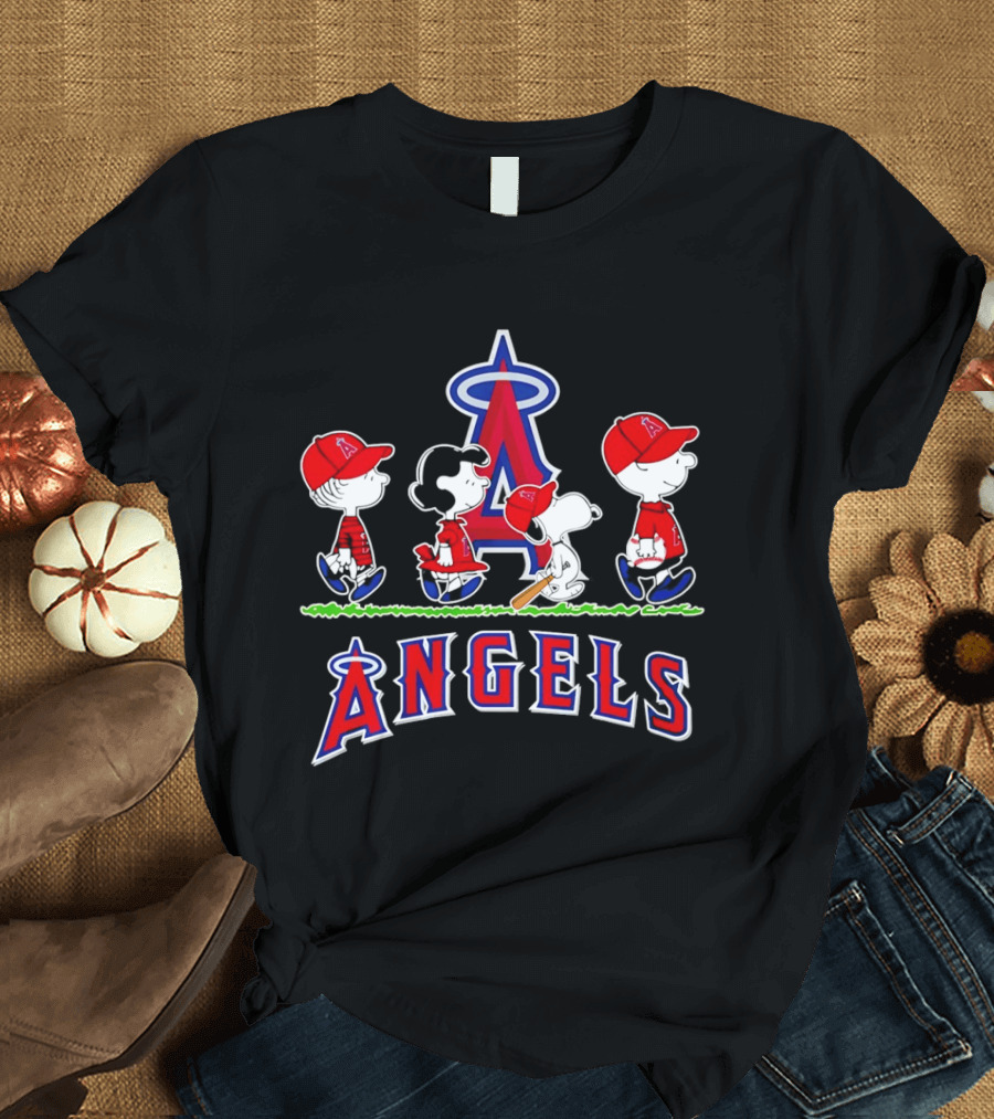Peanuts Los Angeles Angels Snoopy Abbey Road Characters T-Shirt