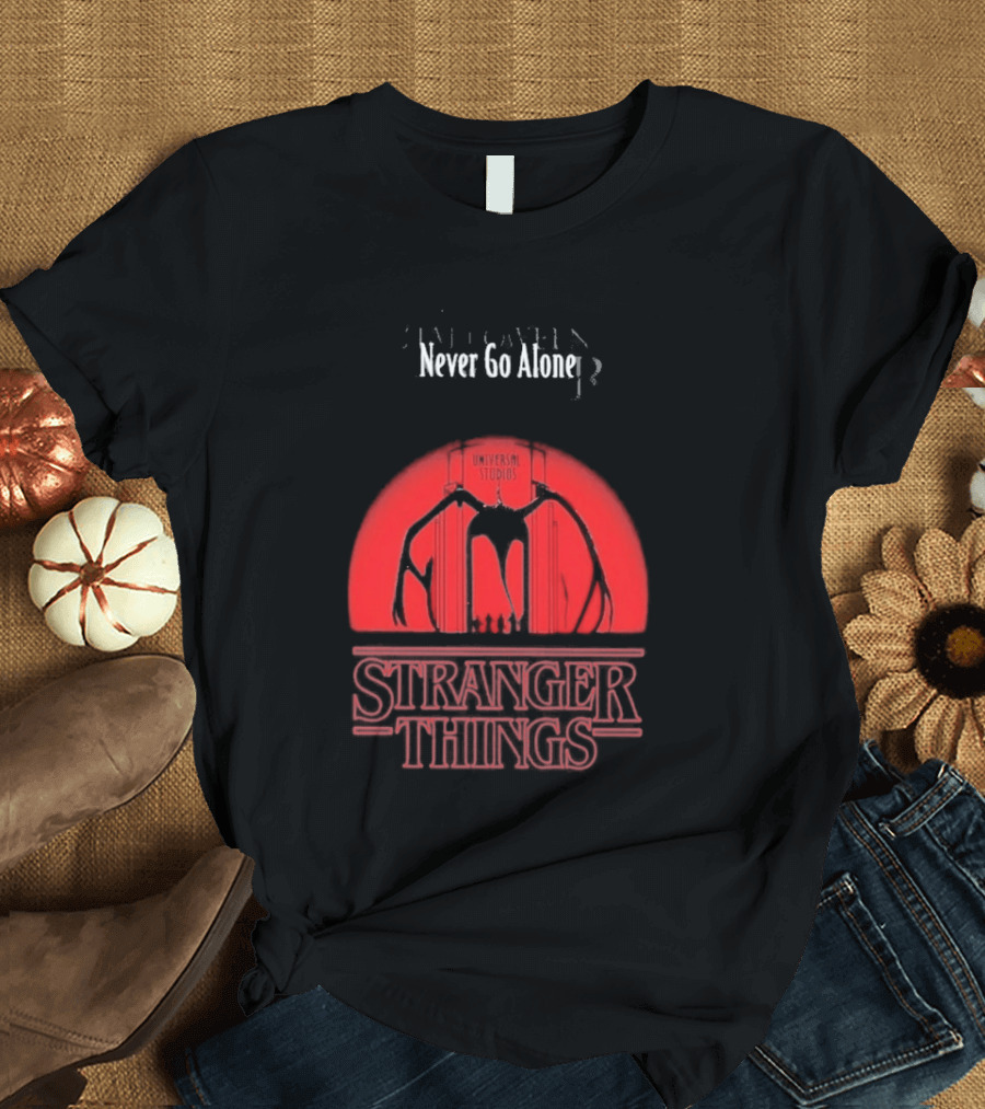 Stranger Things Never Go Alone Universal Studios Halloween Horror Nights T-Shirt