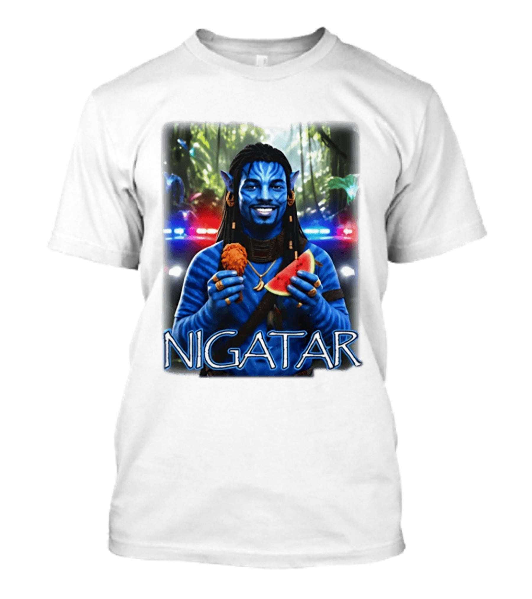 Nigatar Avatar Meme Watermelon And Chicken T-Shirt