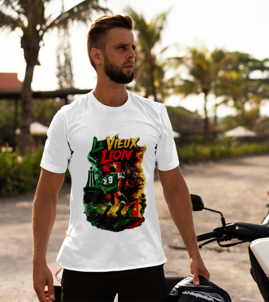 Le Vieux Lion Roger Milla Cameroon Football Icon T-Shirt