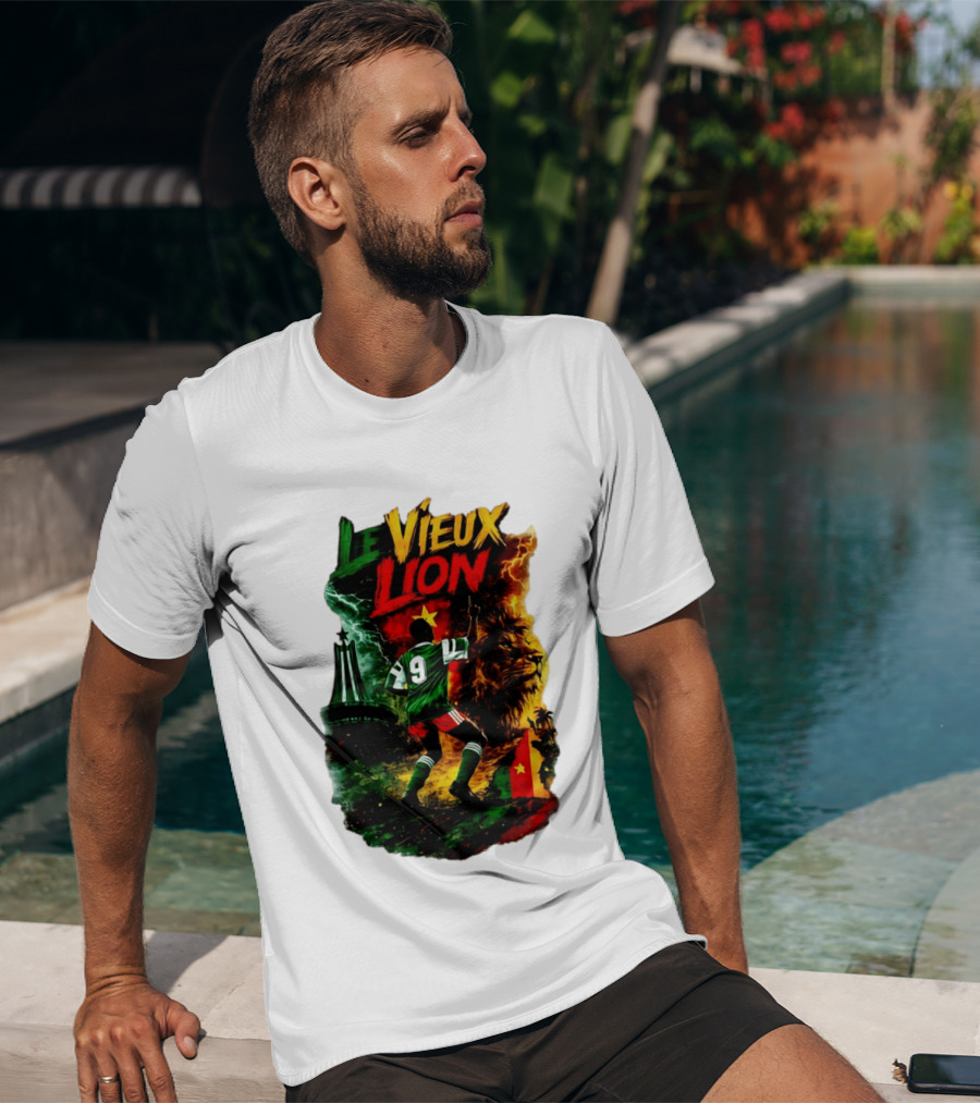 Le Vieux Lion Roger Milla Cameroon Football Icon T-Shirt