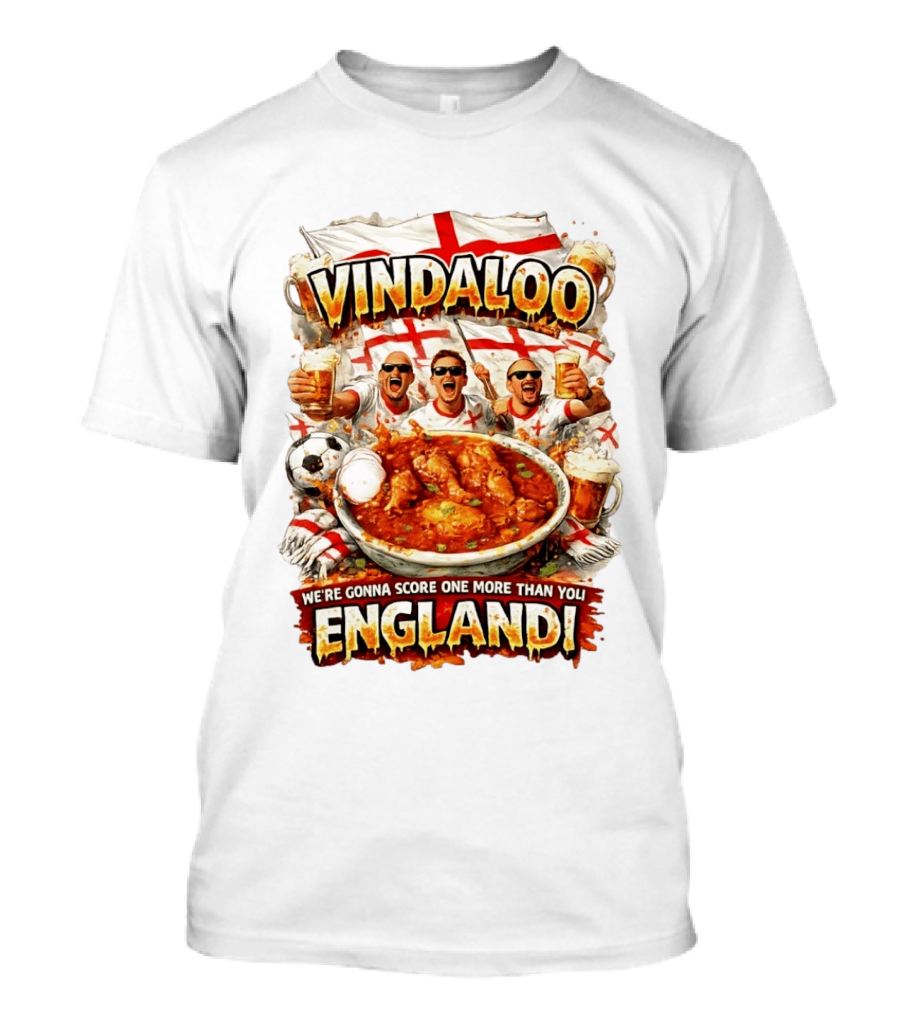 Vindaloo England Football We're Gonna Score One More Than You T-Shirt