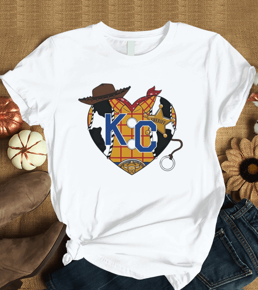 Howdy KC Sheriff Heart Cowboy Hat Plaid Bandana T-Shirt