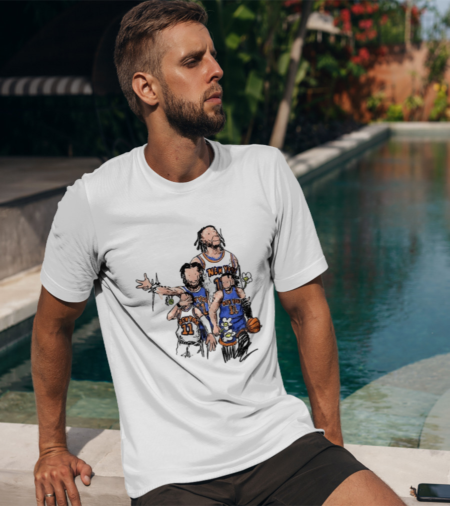 Jalen Brunson New York Knicks Basketball Players 11 Floral T-Shirt