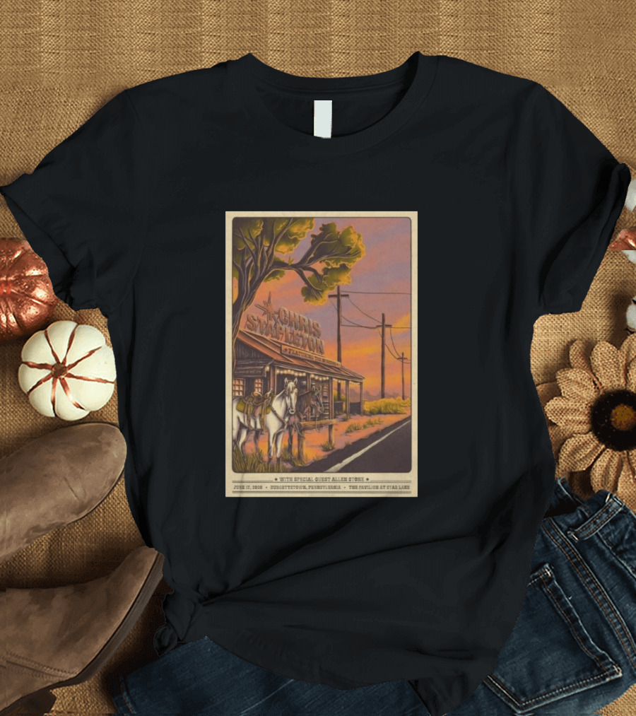 Chris Stapleton Featuring Allen Stone Burgettstown June 17 2026 Pavilion At Star Lake T-Shirt