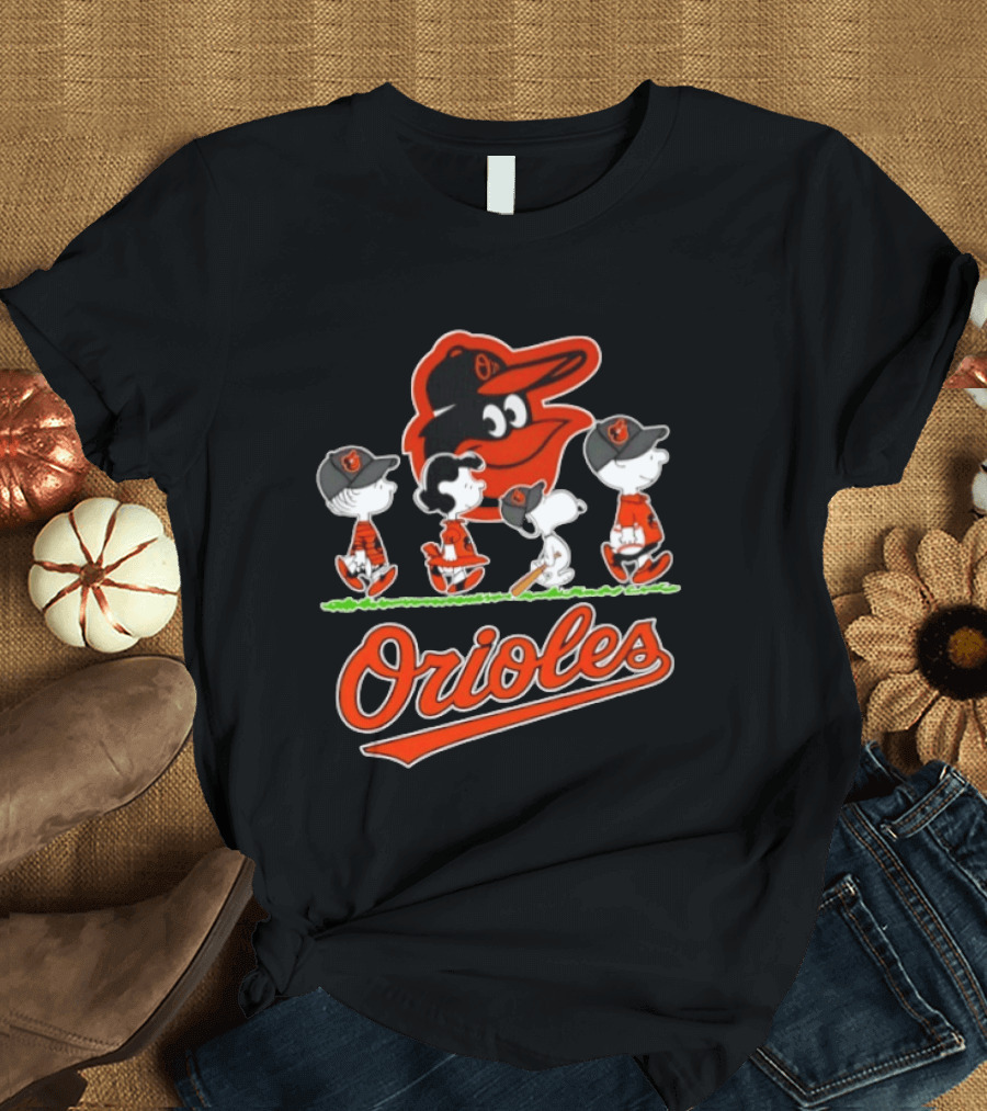 Baltimore Orioles Snoopy Charlie Brown Lucy Linus Abbey Road 2026 T-Shirt