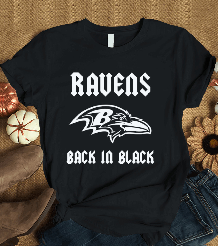 Ravens Back In Black Baltimore Rugby T-Shirt