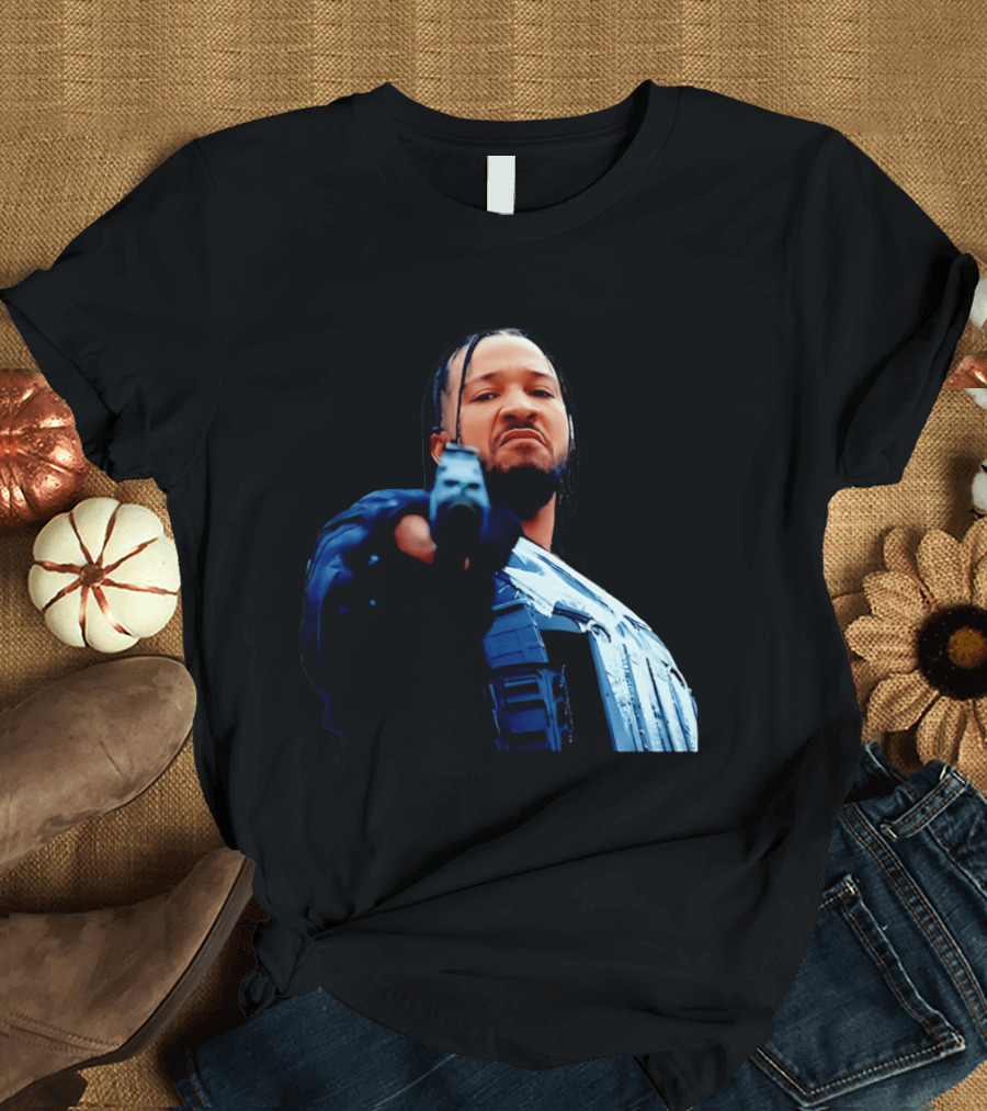 Jalen Brunson Gangster New York Knicks NBA Basketball Gun Image T-Shirt