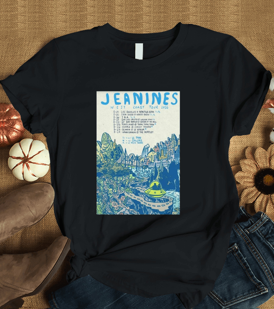 JEANINES West Coast Tour 2026 Cities And Venues T-Shirt