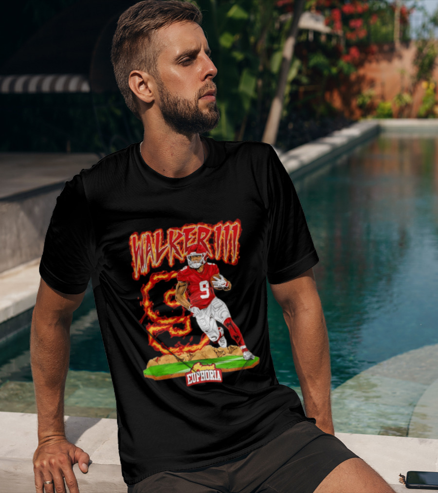 Walker III Kenneth 9 Kansas City Chiefs Flame Euphoria T-Shirt