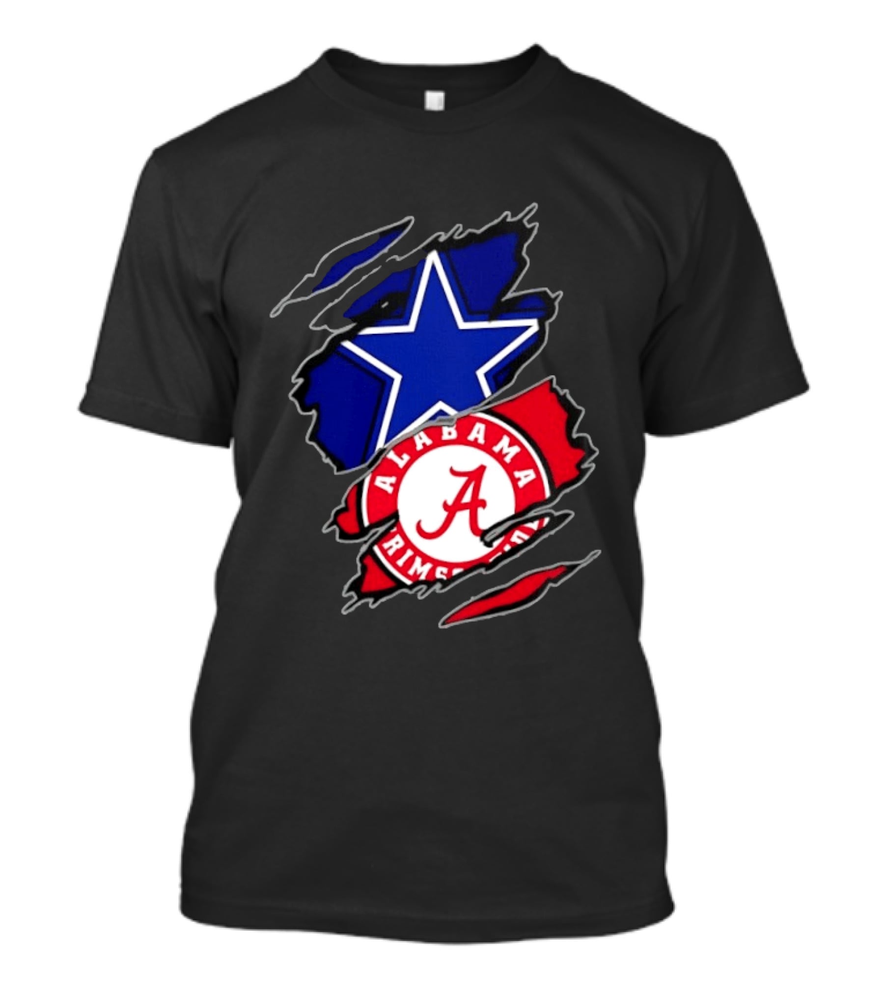 Dallas Cowboys Alabama Crimson Tide Two Teams One Heart Scratch T-Shirt