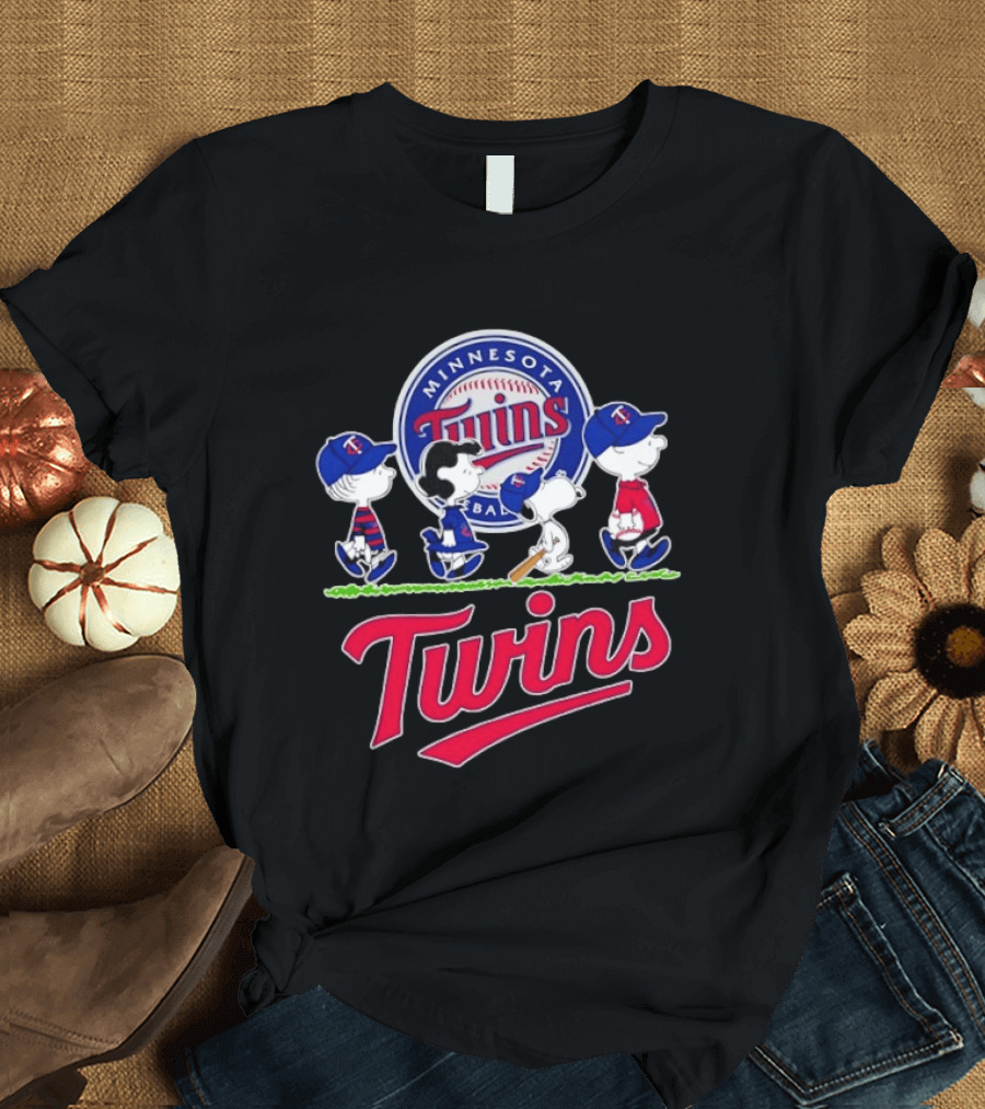 Minnesota Twins Snoopy Charlie Brown Lucy Linus Abbey Road 2026 MLB Peanuts Collaboration T-Shirt