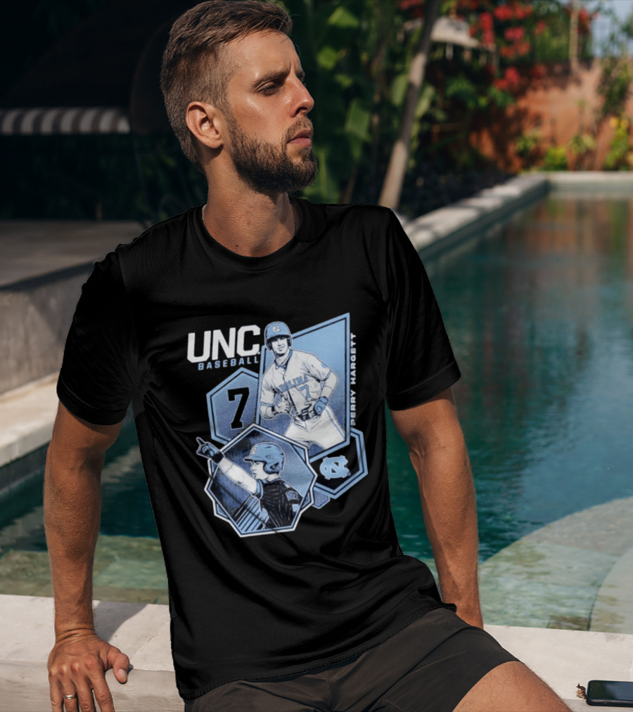 UNC Baseball Perry Hargett 7 North Carolina Collage T-Shirt
