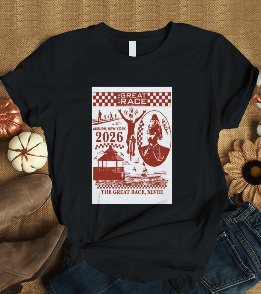 The Great Race Auburn New York 2026 XLVIII Miles Keuka Paddle Wheel Run T-Shirt