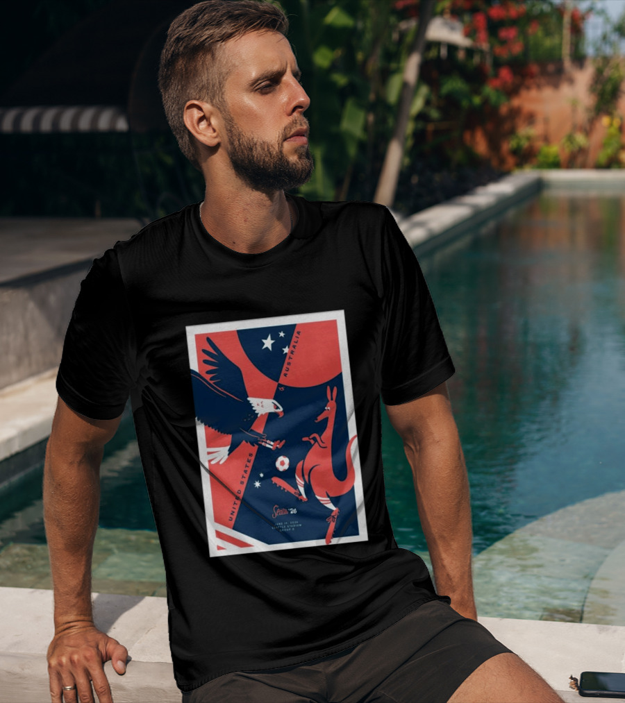 United States Vs Australia June 19 2026 Seattle Stadium Soccer Match T-Shirt
