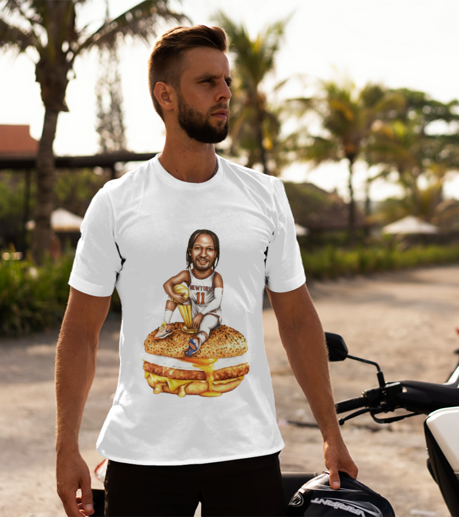 Jalen Brunson New York Knicks Basketball Trophy Egg And Cheese Sandwich T-Shirt