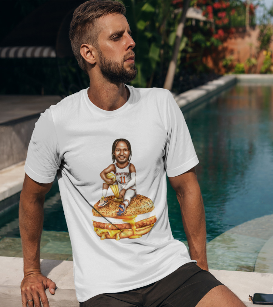 Jalen Brunson New York Knicks Basketball Trophy Egg And Cheese Sandwich T-Shirt