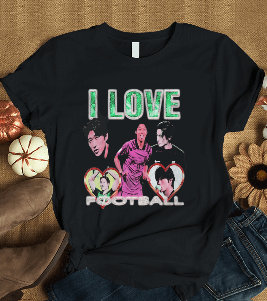 I Love Football Cho Gue Sung South Korea National Team Soccer Fan Collage T-Shirt