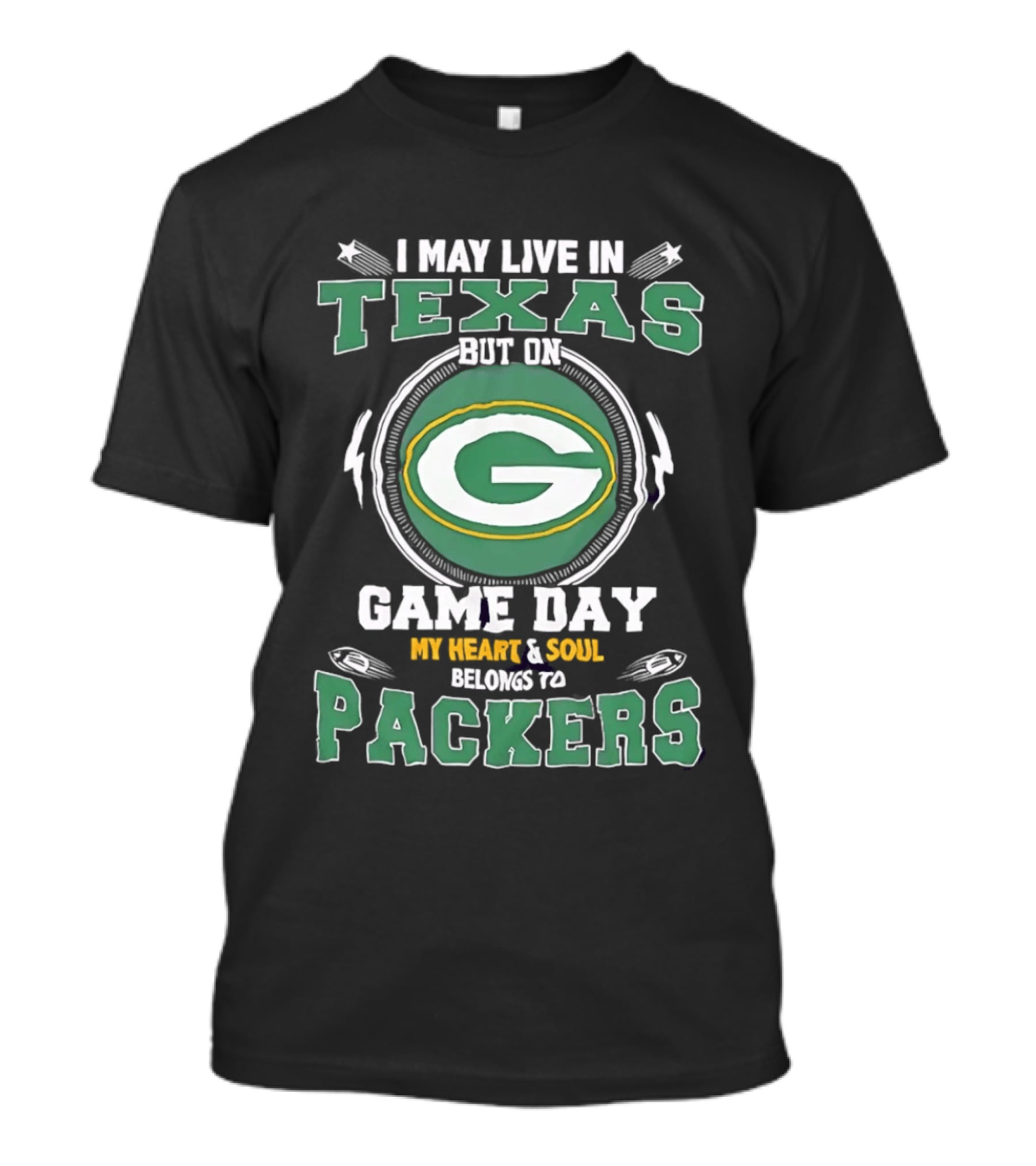 Texas Resident's Heart Belongs To Packers On Game Day T-Shirt