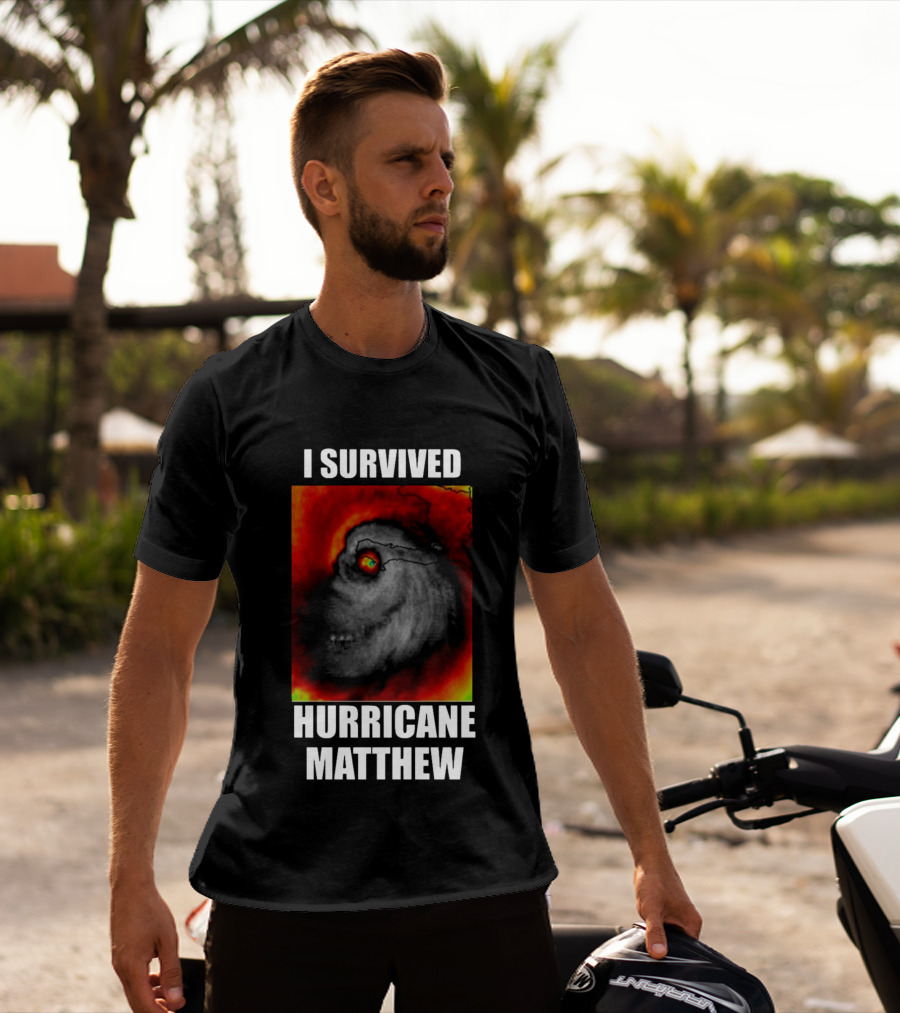 I Survived Hurricane Matthew Weather Satellite T-Shirt