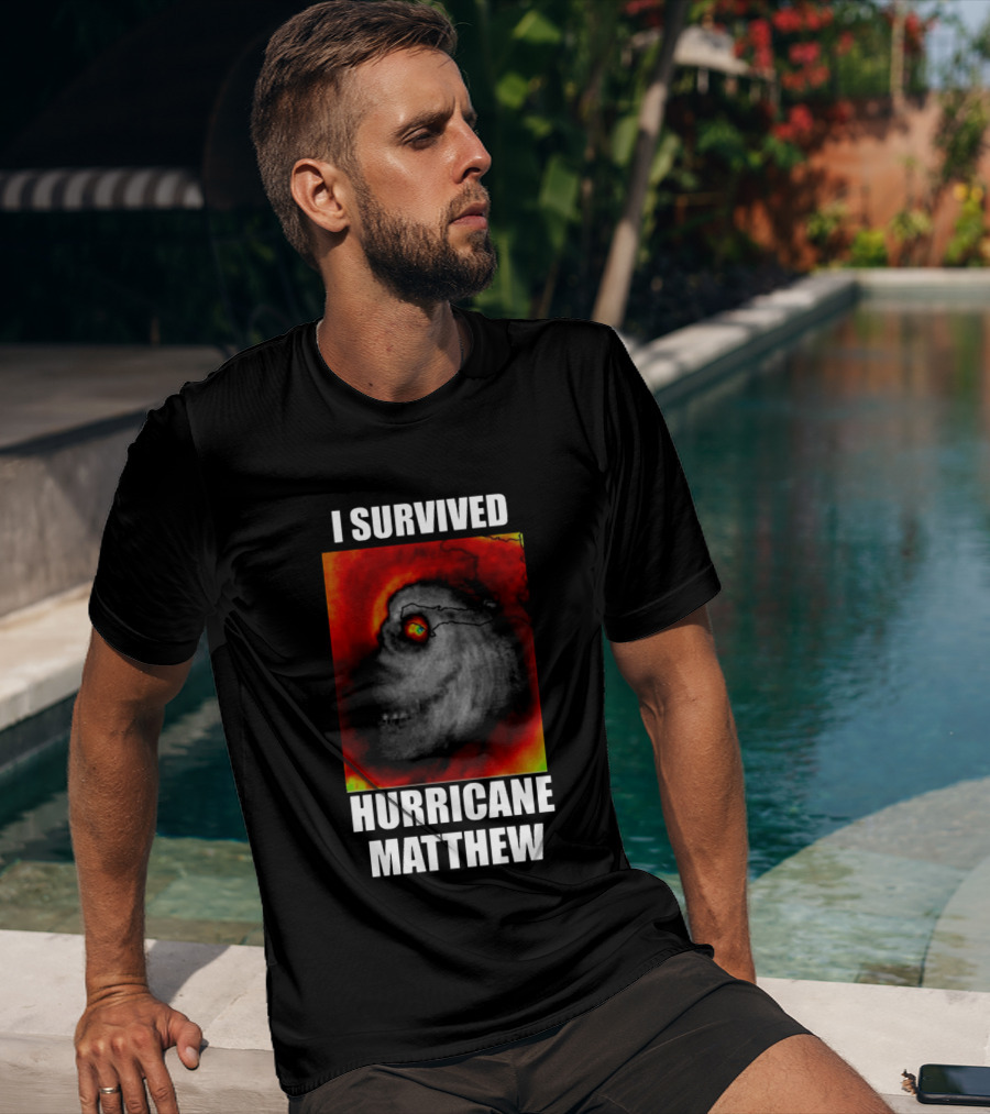 I Survived Hurricane Matthew Weather Satellite T-Shirt