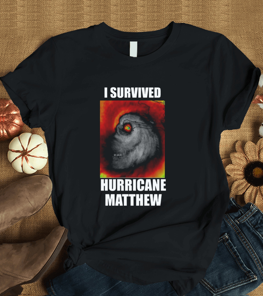 I Survived Hurricane Matthew Weather Satellite T-Shirt