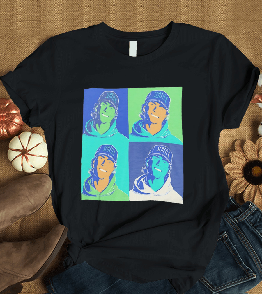 Bryan Woo Seattle Mariners Pop Art MLB Baseball T-Shirt