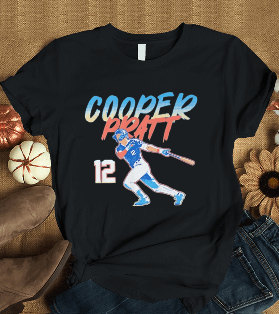 Cooper Pratt Swinging Baseball Number 12 T-Shirt