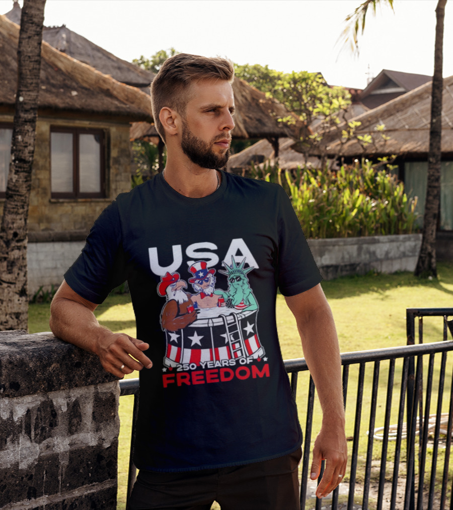 USA Eagle Uncle Sam Statue Of Liberty 250 Years Of Freedom T-Shirt