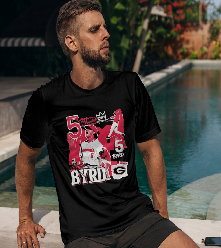 Georgia Bulldogs Justin Byrd 5 Baseball Champion Fan Gear T-Shirt