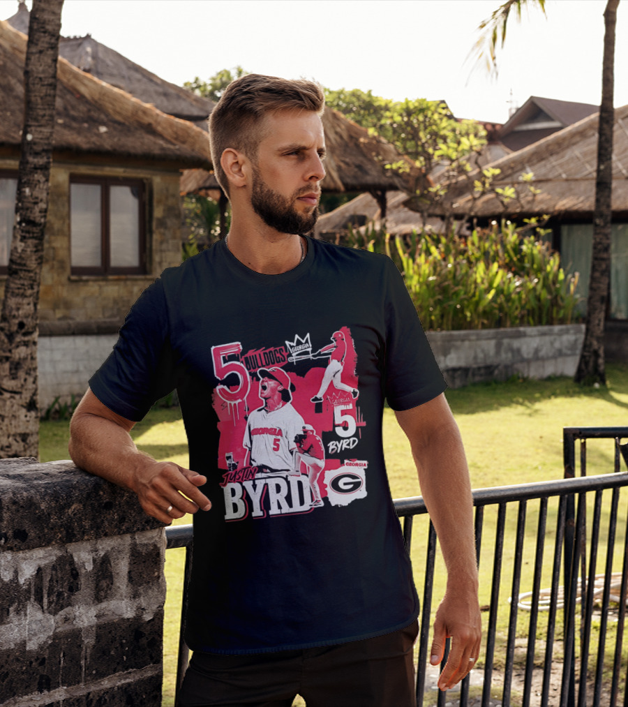 Georgia Bulldogs Justin Byrd 5 Baseball Champion Fan Gear T-Shirt