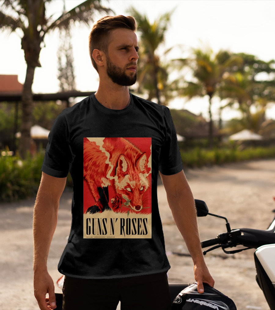 Guns N' Roses Fox With Rose Download Festival June 13 2026 Donington Park Castle Donington Leicestershire T-Shirt