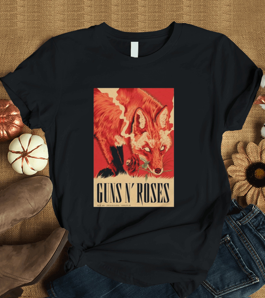 Guns N' Roses Fox With Rose Download Festival June 13 2026 Donington Park Castle Donington Leicestershire T-Shirt