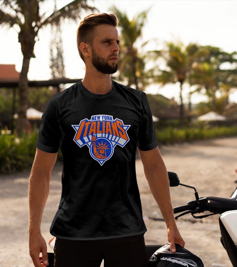 New York Italians Statue Of Liberty Knicks Basketball T-Shirt