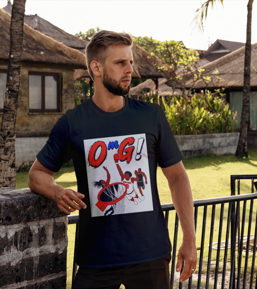 OMG OG Anunoby New York Knicks Dunking NBA 2026 Cartoon T-Shirt