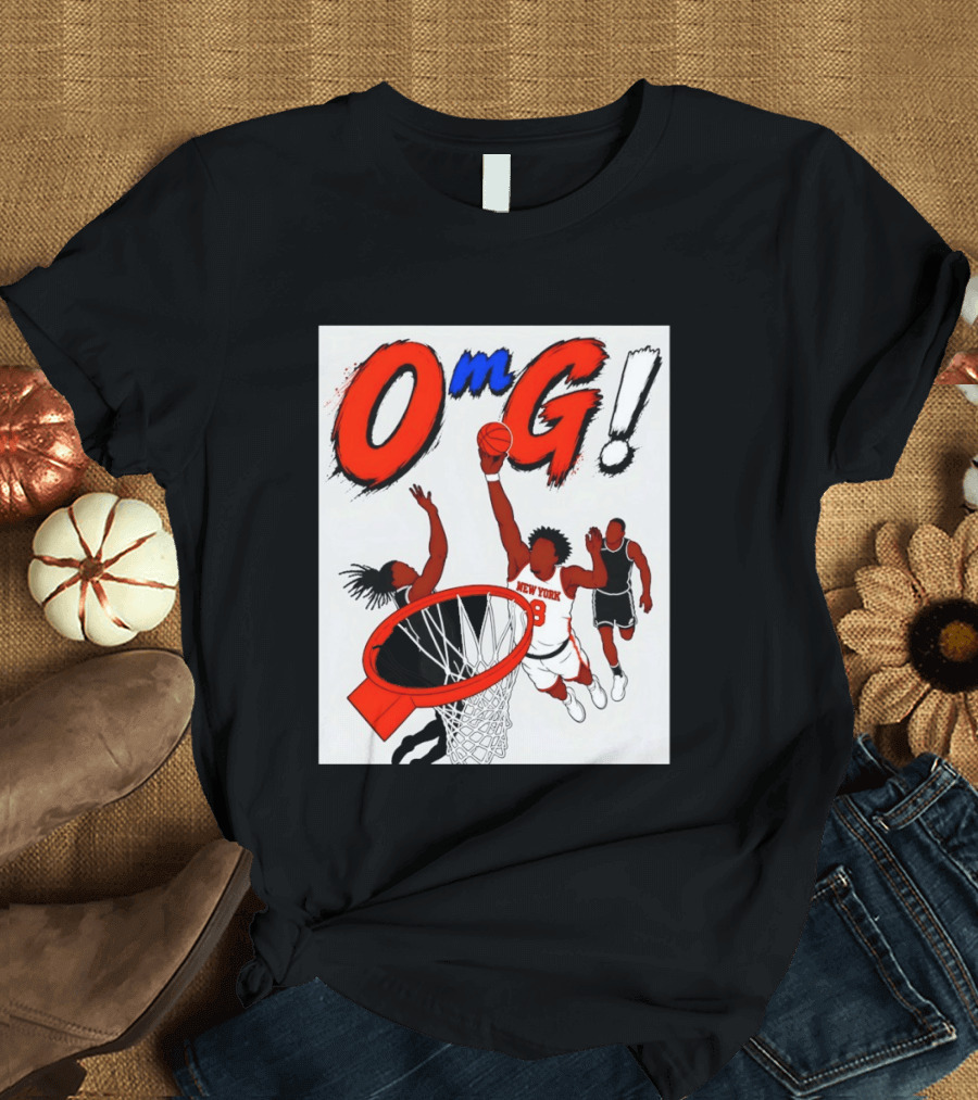 OMG OG Anunoby New York Knicks Dunking NBA 2026 Cartoon T-Shirt